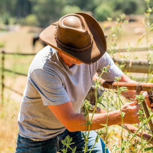 American Hat Makers Hollywood Outback Hat | Oiled Leather Cowboy Hat | Durable