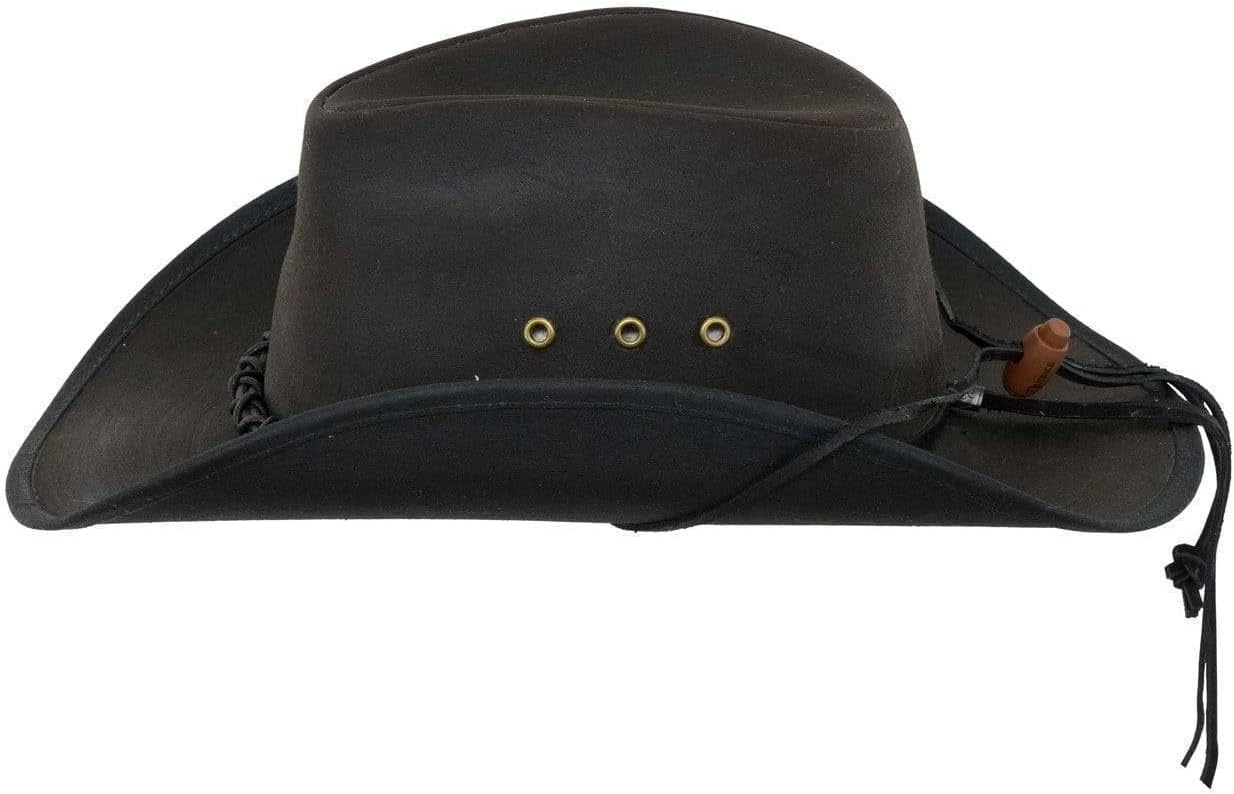 Outback Trading Company Men's 1484 Bootlegger UPF 50 Waterproof Breathable Western Cotton Oilskin Hat Large Brown